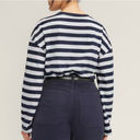 Everlane NWT  The Organic Cotton Relaxed Long Sleeve Tee in Navy Stripe Photo 12