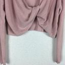 Lovers + Friends  Spring Twist Sweater Dusty Rose Plunge Front Womens Small Photo 8