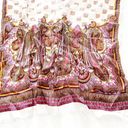 Oscar de la Renta Vintage  Pink and Brown Silk Scarf Photo 3