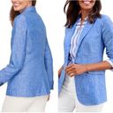 Talbots  Classic Linen Blazer in Blue size 12 NWT Photo 1