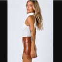 Princess Polly Motel Wren Brown Faux Croc Leather Mini Skirt 6 Photo 3