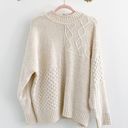 American Eagle Cream Fall Patchwork Mock Neck Sweater Photo 0