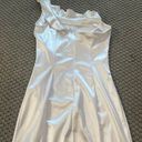 Lucy in the Sky White Mini Satin Homecoming Dress Photo 1