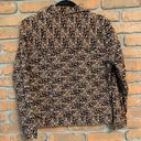 Christopher & Banks ‎ Women's Animal Print Button Front Cotton Jacket Brown - M Photo 2