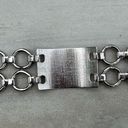 Monet VTG  chunky, engravable  ID bracelet with wide circle links in silver tone Photo 1