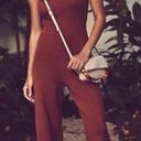 Free People Beach Women's Waverly Sweater One-Piece Jumpsuit XS Brown Wide Leg Photo 0