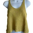 Club Monaco  Top Women Medium Yellow Double V-Neck Sleeveless Open Knit Cropped Photo 0