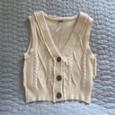 Free People  Denson Womens Cable Vest in Cream Photo 2