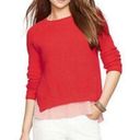 Ralph Lauren Lauren  Coral Striped Underlayer Crewneck  Sweater Photo 1