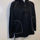 Good American  Performance 1/2 Zip & Size Zip Black Hoodie Tunic Small Photo 7