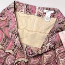 Dress Barn Pleated Skirt Paisley Pink Brown Knee Length NWT 8 Photo 4