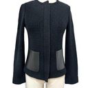 Vince  Faux Leather and Wool Tweed Zipper Moto Jacket Blazer Size 6 Photo 0