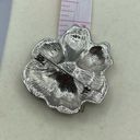 Monet Vintage  large pansy brooch in silver color 1980’s Photo 2