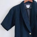 Nordstrom  Long Jacket 6 Wool 70s Vintage Navy Blue Retro Pinup Form Fitting Photo 5