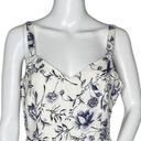 Cynthia Rowley  Dress Womens 8 White Blue Floral Flower Midi fit & Flare Linen Photo 4