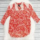 Angie  Red Floral 3/4 sleeve top Photo 0