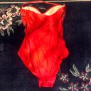 Gottex  Red Gold Corset Graphic Vintage One Piece Swimsuit Photo 1