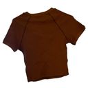 Good American  Women's Knit Sweater Rust Red Short Sleeve Crew Neck Size 2 Photo 5