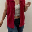 Coldwater Creek - Deep Red Velvety Leather Vest Photo 1