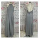 Fame and Partners  halter mock neck medium gray gown Photo 1