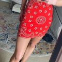 Forever 21 Red Bandana Bodycon Skirt Photo 1