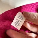 Amanda Uprichard  Lenora Cranberry Barbie Pink Button Down Jacquard Crop Top Photo 6