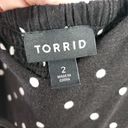 Torrid  Challis Jumpsuit Women's 2 Black White Polka Dot Wide Leg Sleeveless Y2K Photo 2