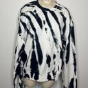 Good American NWT  Boyfriend Sweatshirt LARGE Black Tie Dye Crewneck Relaxed Fit Photo 0