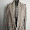 All Saints Grey Pointelle Wool Blend Tie Front Cardigan Photo 5