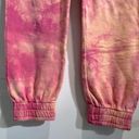 frankie's bikinis  Aiden Sweatpants Joggers in Pink Sherbet Tie Dye, Size L, NWT Photo 9