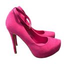 Bella Marie , hot pink, suede Mary Jane Pumps. Photo 3