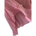 Nine West  NWT square neck smocked blouse pink mauve sheer chiffon ruffle top Photo 9