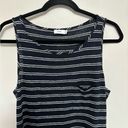 Vince  100% Linen Tank Dress in Navy Blue with White Stripes - Size L Photo 5