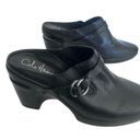 Cole Haan  x Nike‎ Air Shelly Black Leather Heels Mules Clog Buckle size 6 B Photo 1