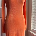 LIONESS Montana Shimmer Orange Open Back Long Sleeve Mini Dress Photo 3