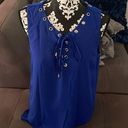 Carmen Marc Valvo  Royal Blue Tank Blouse Size Medium Photo 0