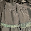 Vintage Y2K Rosa & Rose Maxi Skirt Small Denim Tiered Velvet Lace Fairy Grunge Blue Photo 7