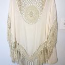 Everleigh NWT Macrame Boho Vest Ivory Sz Small Fringe Hippie Festival Photo 6