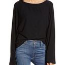 Treasure & Bond  Cozy Ribbed Raglan Sleeve Top In Black Photo 0