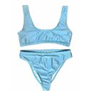 Daisy Dippin’ ’s Bikini Set Ice Blue Matador Top High Rise Ultra Bottom Bikini XL Photo 0