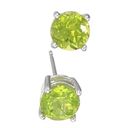 Giani Bernini  CZ 925 Silver STUD EARRINGS 1/4” Green Peridot Birthstone August Photo 1