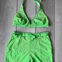 Catalina Vintage 70s  Swimsuit Neon Green Retro Pinup Style High Waist Bottoms 10 Photo 0