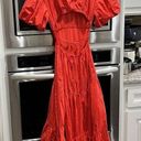 Cinq à Sept NWT CINQ A SEPT Maisey Puffed Sleeve Tiered Open-Back Midi Dress SIZE 0 Photo 4