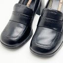 Tommy Hilfiger  Black Leather Y2K Chunky Loafer Heels, Size 8 Photo 5