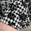 Coldwater Creek  90's Black Velvet Rose Print Gingham High Waist Midi Skirt Photo 4