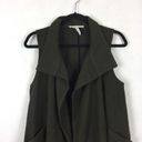 BCBGeneration  Green Wool Long Open Front Military Duster Vest Size Small Photo 2