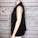 cj banks  Size 1X Black w/ Black & White Animal Print Trim Zip Front Vest Jacket Photo 4