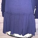 Everly  navy rayon babydoll tiered blouse Small Photo 7