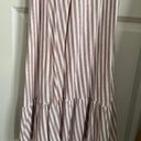 Caution to the Wind Pink And White Striped Dress With Ruffle Photo 1