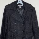 5|48  Metallic Black Coat Wool Blend Photo 2